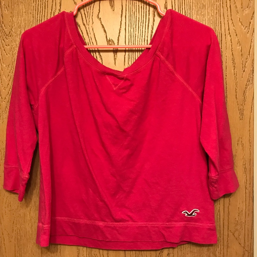 Hollister three quarter sleeve shirt, scoop neck